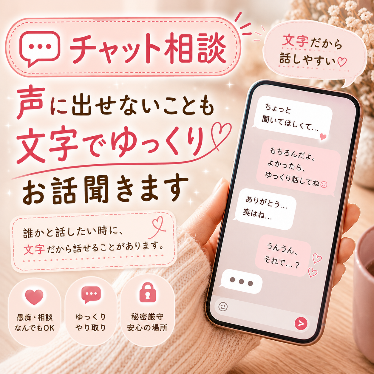 誰かと話したい時に｜文字だから話せること聞きます